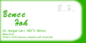 bence hoh business card